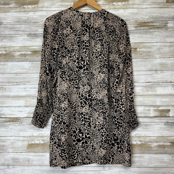 Rebecca Taylor Leopard Print Silk Mini Dress Long Sleeve Women’s Size 2 - Picture 8 of 8